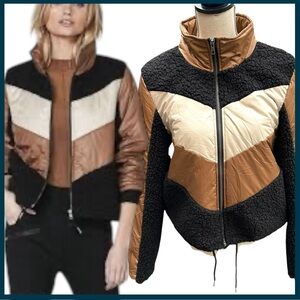 Nu Denmark Cream/Caramel with Faux Black Lamb Short Jacket (XS/S)